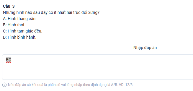 Hướng dẫn thi thử ĐGTD trên Hava TSA cau hoi co nhieu dap an dung