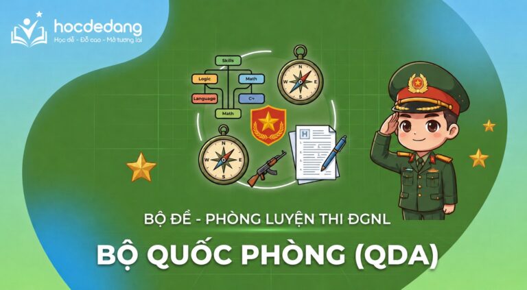 Bộ 20+ đề luyện thi Đánh giá năng lực QDA 2026 – Bộ Quốc Phòng